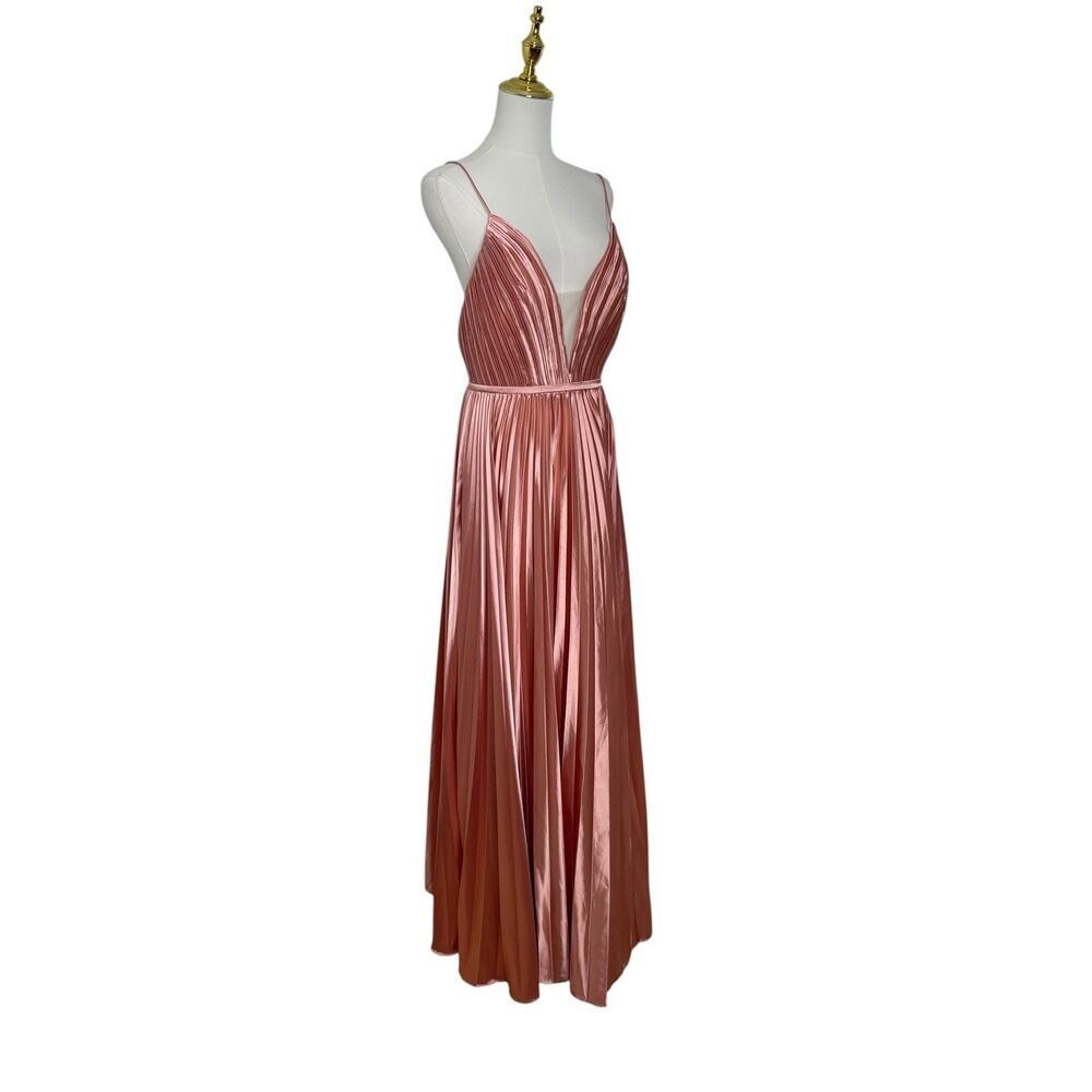 Mac Duggal 49039 Rose Gold Pleated Gown Size 16 $298 - Picture 4 of 7